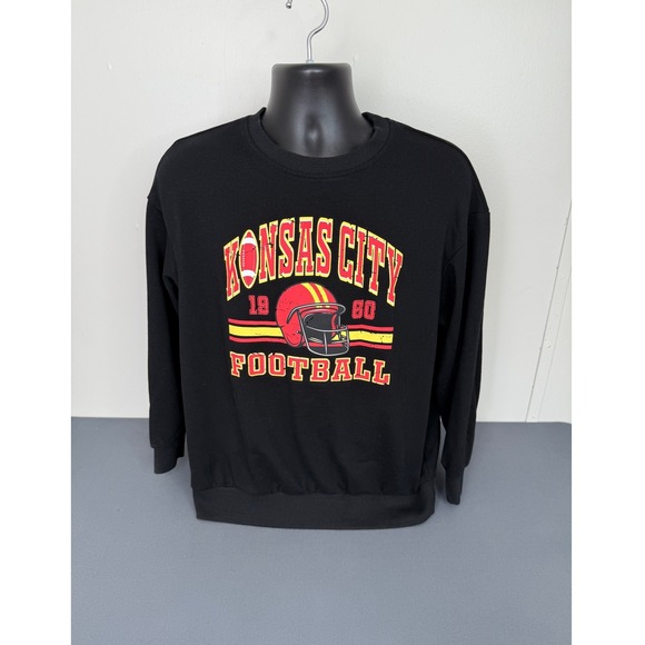 Unbranded Other - Unbranded Sweatshirt Unisex Small Kansas City Football Graphic Crewneck Black